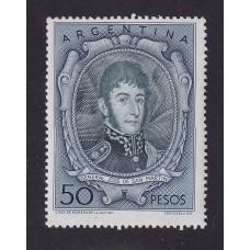 ARGENTINA 1954 GJ 1057 ESTAMPILLA NUEVA MINT PAPEL RAYADO HORIZONTAL U$ 50